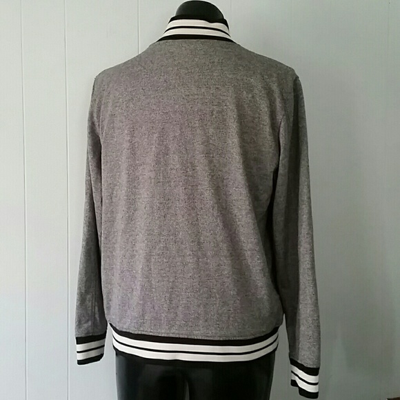Simple Jacket Coat Varsity Bomber Heather Gray - Picture 3 of 4